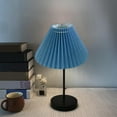 thumbnail image 3 of Modern Pleated Lampshade E27 Ceiling Light Shade Barrel for Floor Lamp Office Blue, 3 of 7