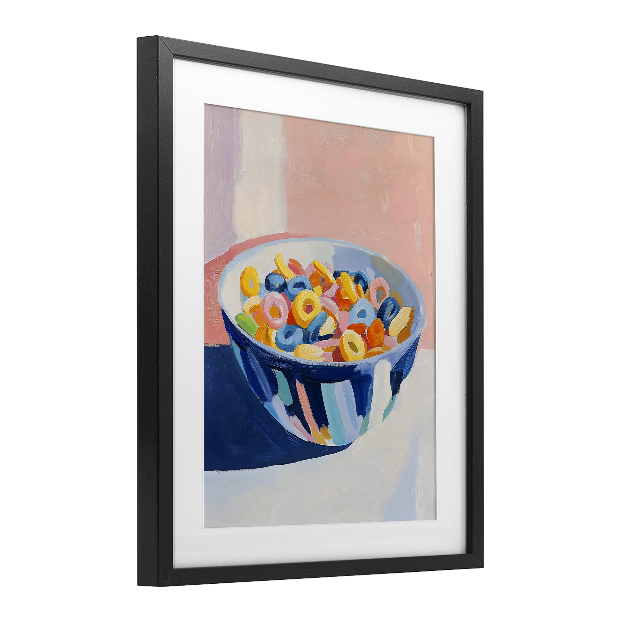 Stupell Industries Colorful Cereal Bowl Black Framed Print Under Glass, design by The Prints Vibe