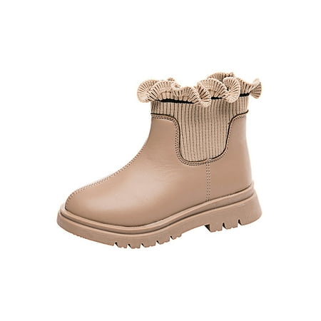 

Rotosw Girl Chelsea Boots Slip On Ankle Booties Casual Winter Boot Warm Comfort Dress Bootie Party Non-Slip Pink 2Y