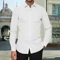 thumbnail image 5 of Zimjoy White Shirt Men Basic Wrinkle Free Strech Mens Dress Shirts Long Sleeve Button Down Shirts Men Casual Collared Regular Fit Work Shirts, White L, 5 of 5