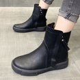 thumbnail image 6 of NOKIO Edgy Women'S Short Booties Women'S Leather Martin Boots Women Boots Ankle Boots Fashion Retro Platform Shoes Round Toe Zipper Shoes Trendy Women'S Ankle Booties Chic Women'S Short Booties, 6 of 9