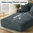 thumbnail image 4 of Aukfa 78.7" Extra Long Chaise Lounge Sofa, Oversized Upholstered Couch with 3 Pillows for Indoor Living Room/Bedroom,Dark Gray, 4 of 8
