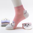 thumbnail image 2 of Calcetines de algodón hasta la pantorrilla para mujer, diseño de gato, con cara de gatito, bonitos calcetines de dibujos animados de moda, calcetines de algodón con animales, 2 of 6