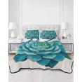 thumbnail image 2 of Full Size Quilt Bedding Set, Retro Green Succulents Reversible Summer Quilt 3 Pieces, Watercolor Leaves Country Plants Lightweight Bedspreads Coverlets with 2 Pillow Shams for All Seasons, 2 of 5