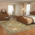 thumbnail image 6 of Washable Area Rug for Living Room, Curtilage 8'x10' Floral Vintage Green Indoor Rug, Low Pile & Stain Resistant Carpet for Bedroom, Office, 6 of 9