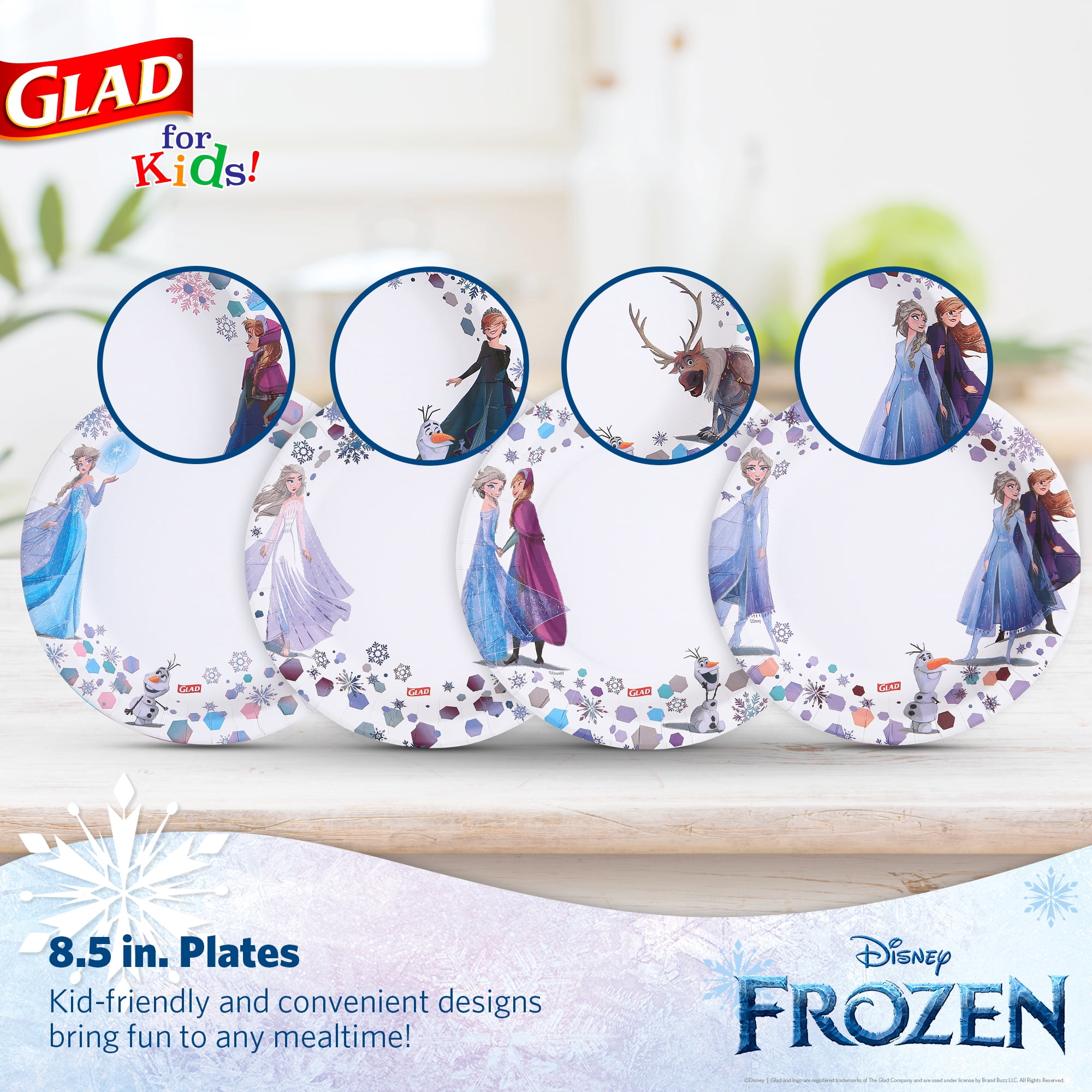 Glad Kids - 8.5" Round Paper Plate - 40ct - Disney - Frozen - MIXED PACK