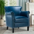 thumbnail image 2 of Comfort Pointe Holly Navy Blue Faux Leather Club Chair with Nail Head Trim, 2 of 13