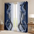 thumbnail image 2 of Feelyou Modern Artwork Teens Blackout Curtains Set of 2 (52x84 Each), Grey Navy Abstract Window Curtains, Gradient Aesthetic Stripe Curtains and Drapes, Curtains and Drapes Decor, 2 of 6