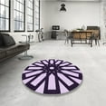 thumbnail image 4 of Ahgly Tapis Rond Lavable en Machine Intérieur Transitionnel Fleur Rose, 6 Pieds Rond, 4 of 7