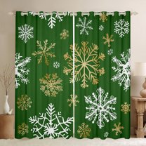 Manfei Christmas Snowflake Child Black Out Curtains, Happy New Year Curtains Pack of 2 (42x63 Each), Kawaii Cute Cartoon Bedroom Curtains, Window Curtains Bedroom Decor