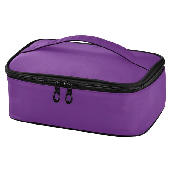 ALAZA Purple Solid Color Lunch Box Insulated Cooler Tote Bag Reusable School Picnic Travel Office