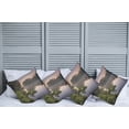 thumbnail image 2 of Ambesonne Forest Throw Pillow Cover 4 Pack, Lake Natura Netherlands, 20", Green Purplegrey, 2 of 7