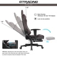 GTRACING Gaming Chair with Footrest Ergonomic Reclining Leather Chair ...