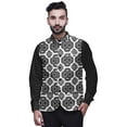 thumbnail image 1 of Atasi Geometric Printed Wedding Jackets For Men Nehru Jacket Waist Coat For Festive Season-Small, 1 of 6
