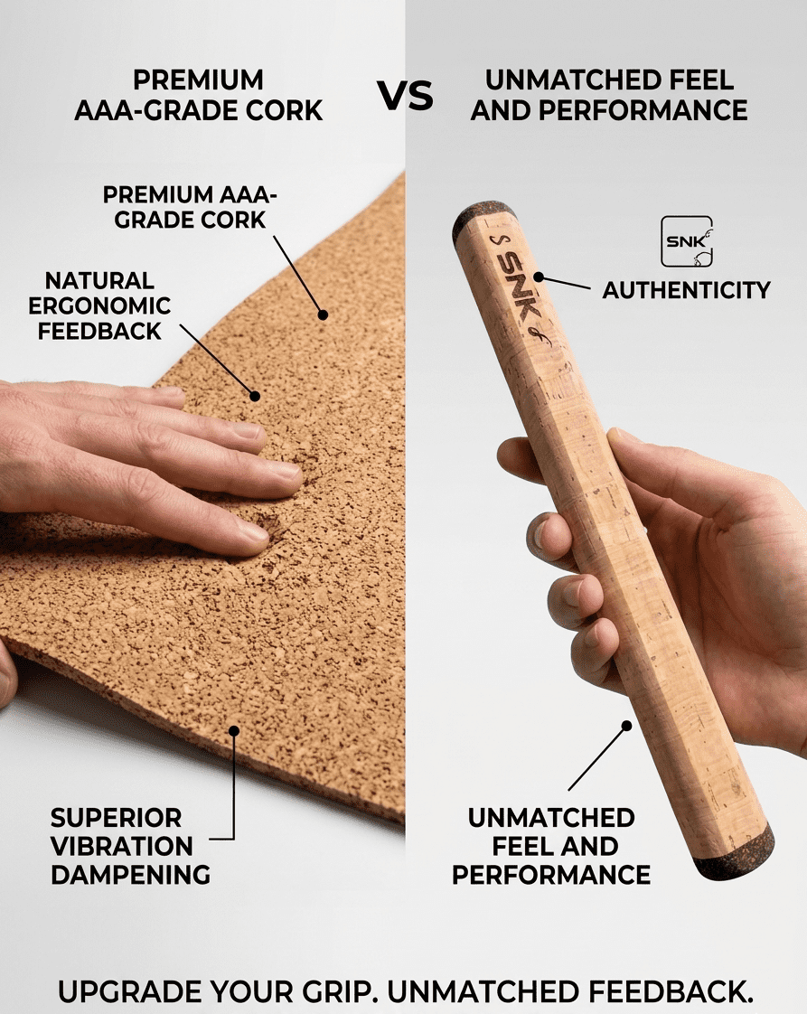 SNK SPORTS Cork Putter Grip 2.0 – Mid-Size Golf Putter Grip, Enhanced Control & Comfort, Lightweight Non-Slip Feel