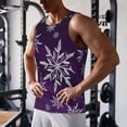 thumbnail image 5 of Lsque Snowflake Gradient Purple Pattern Mens Tank Tops Muscle Athletic Quick Dry Sleeveless Workout Fitness T Shirts Beach Tank Top, Loose-fit Sleeveless Shirt for Men-Medium, 5 of 7