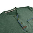 thumbnail image 4 of DDAPJ pyju Henley Shirt for Men Short Sleeve 3 Button T-shirts Collarless Golf Shirt Business Casual Summer Tops Basic Solid Pocket Tee Green XL, 4 of 6