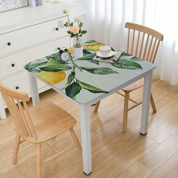 nygtbtfer Spring Lemon Tablecloth for Rectangle Table,Reusable Table Cloths,Spillproof Indoor/Outdoor Table Cover,Table Linen,Yellow and White Decoration for Kitchen,Party,Picnic