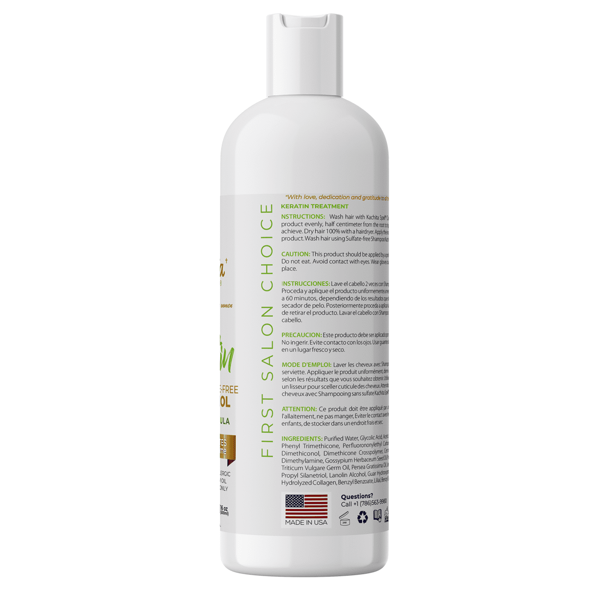 Kachita Spell Extreme Edition Formaldehyde-Free Keratin Treatment for All Hair Types Hair  Straighteners 32 fl oz Made in USA