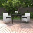 thumbnail image 1 of vidaXL 3 Piece Garden Dining Set with Cushions Poly Rattan and Glass, 1 of 5