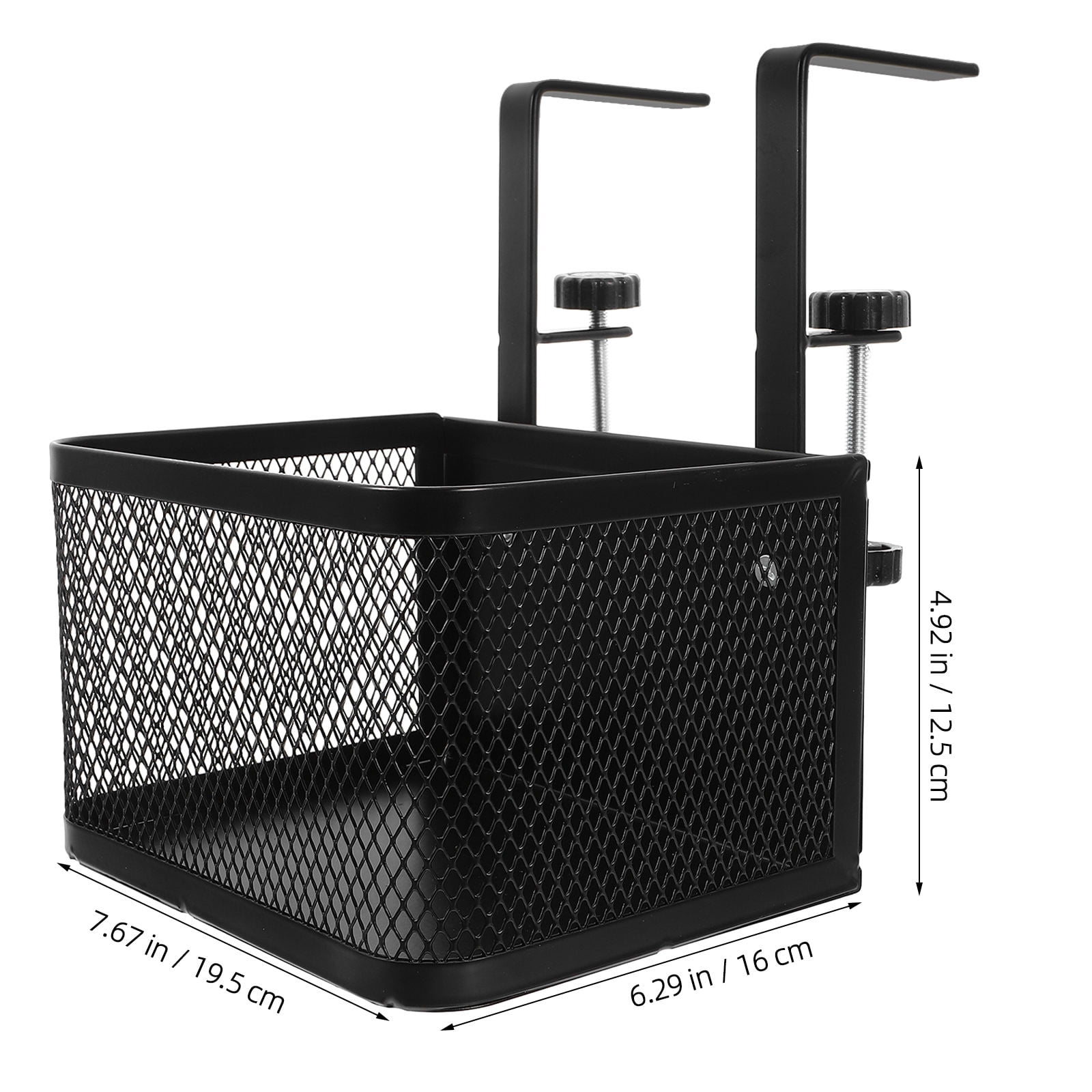 Hytrove Black Desk Side Organizer 1 Set, Compact Storage Solution 15.7 x 6.3 x 4.9 Inches for Office and Home