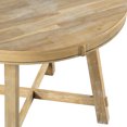 thumbnail image 3 of Natural Wood Wash Dining Table - Seats 6 Comfortably Round Extendable In Wash. Constructed With Solid Wood, , Rubber Wood. 6. Adjustable 42" To 58" 16" Leaf, 3 of 5