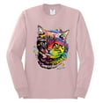 thumbnail image 2 of Wild Bobby, Cute Colorful Rainbow Cat Animal Lover Mens Long Sleeve Shirt, Light Pink, 3XL, 2 of 3