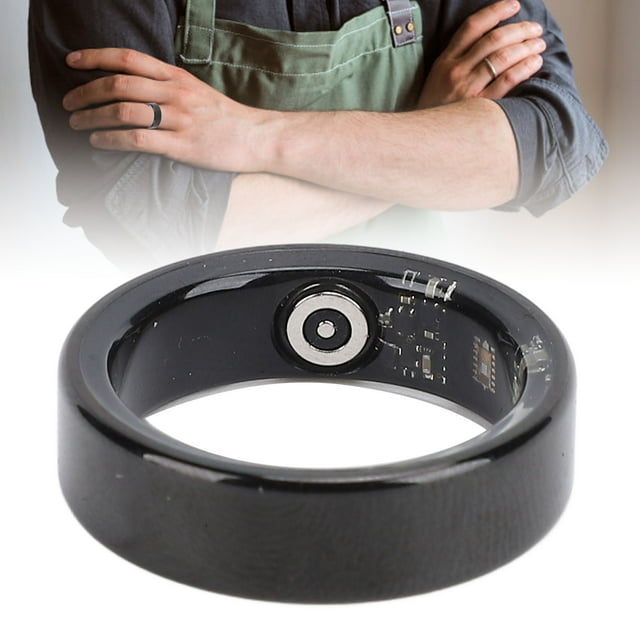 With Smart Ring Black Lightweight Temperature Sleep Tracking Step Counter Smart Health Ring for Daily Use