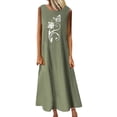 thumbnail image 1 of Birdeem Robes de Mode pour Femmes Été Décontracté Col Rond Sans Manches avec Poches Robe Longue de Plage, 1 of 1