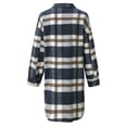 thumbnail image 4 of Beppter Women's Brushed Plaid Shirts Long Sleeve Flannel Lapel Button Down Pocketed Shacket Jacket Coats, 4 of 5