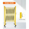 thumbnail image 2 of Expandable Barricade with Wheels 11.5 Feet Long Retractable Metal Traffic Gate Portable Security Barrier Yellow Black for Construction Site Elevator Outdoor Road, 2 of 6