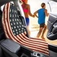 thumbnail image 4 of XYZCANDO Terry Cloth Car Seat Covers Portable Microfiber, Compatible with Automotive Truck Seat, for Trucks Vans Sedan, Star Stripe Design, 4 of 7