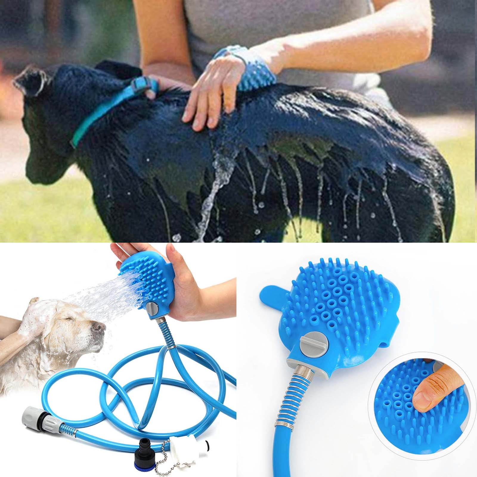 Homchy Pet Bath Nozzle Massage Shower Dog Shower Brush Indoor and