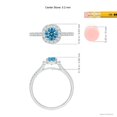 thumbnail image 5 of ANGARA Lab Grown Blue Diamond Halo Ring for Women in 14K White Gold (Size-5.2mm| Color-Fancy Intense| Clarity-VS) | April Birthstone, Anniversary, Jewelry Gift for Women | Lab-Grown Blue Diamond Ring, 5 of 7