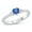 Simulated Sapphire, variant on Simulated Sapphire Cubic Zirconia Triple Sides Heart Promise Ring Sterling Silver Size 8
