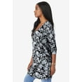 thumbnail image 3 of Roaman's Women's Plus Size Cotton Ultimate Long Sleeve V-Neck Tunic, 3 of 5
