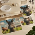 thumbnail image 6 of Happy Donkey 4 Piece Decor Shower Curtains Sets Non-Slip Rugs And Toilet Mat Lid Rug Accessories Funny Donkey Gifts Waterproof Durable Bathroom Decor Shower for Bathtub Decor, 6 of 8