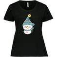 thumbnail image 3 of Inktastic Cute Christmas Snowman in Blue Hat and Scarf Women's Plus Size T-Shirt, 3 of 5