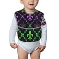thumbnail image 6 of Bingfone Mess-Proof Baby Bib - Waterproof Bib For Baby Boy Or Girl With Food Catcher Pocket, Unisex-Mardi Gra Geometric, 6 of 8