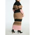 thumbnail image 2 of ELOQUII Women's Plus Size Striped Mock Neck Sweater Dress, 2 of 2