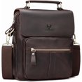 thumbnail image 1 of Bolso Mensajero de Cuero para Hombre, Bolso Cruzado con Correas Ajustables para Trabajo y Negocios, 1 of 10