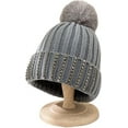 thumbnail image 2 of Winter Hat for Women Knitted Beanie hat with Pearls Warm Skull Cap Cuff Beanie, 2 of 3