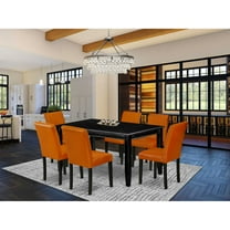 East West Furniture Dining Room Set Black, DUAB7-BLK-61