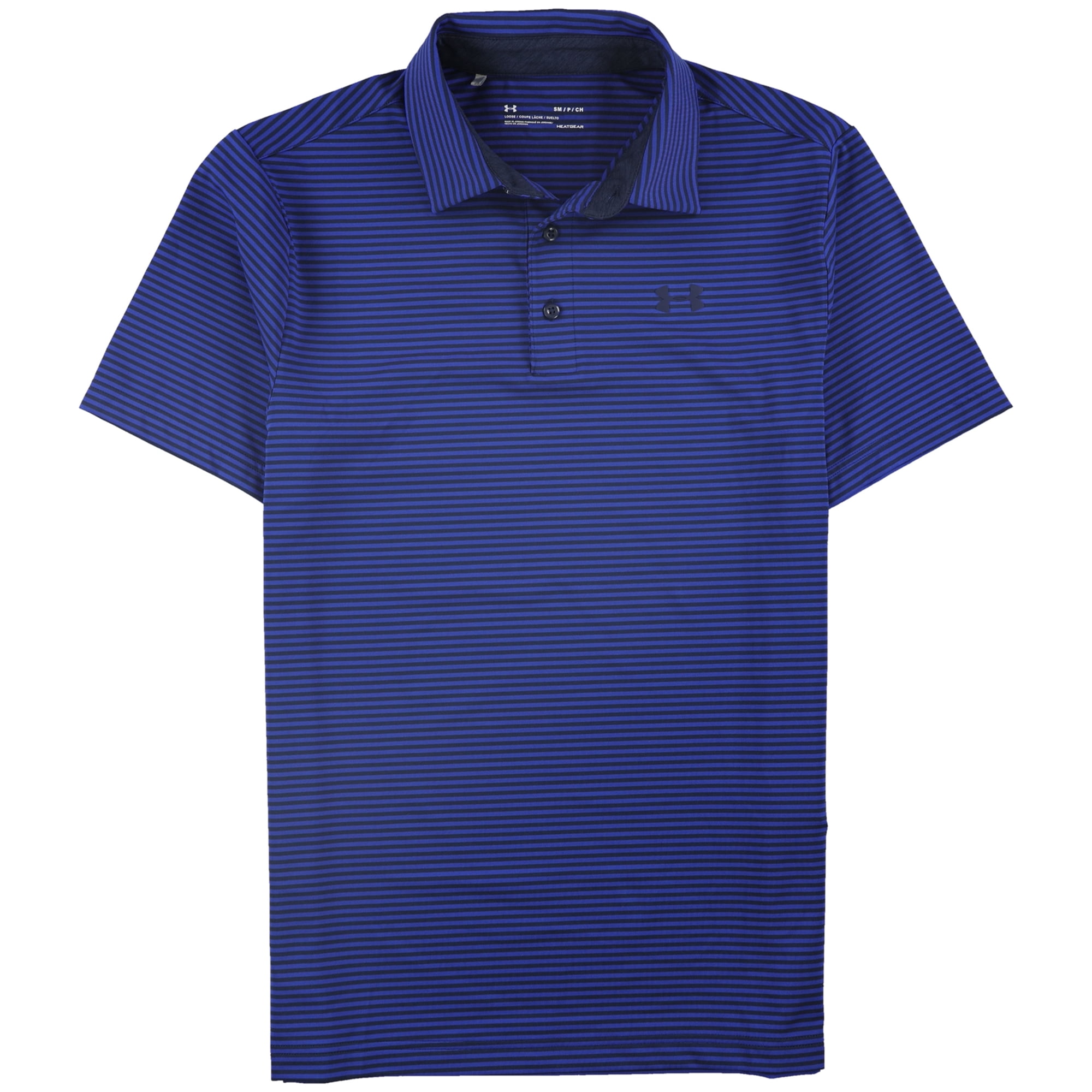 Under Armour Mens Pinstripe Rugby Polo Shirt, Blue, Medium