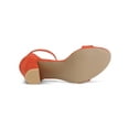 thumbnail image 6 of BLISSFUL STEP Women's Shoes Ankle Strap Block Heel Buckle Open Toe Sandals Orange 7, 6 of 9