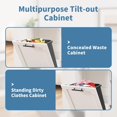 thumbnail image 4 of DEYGIA Tilt Out Trash Cabinet 10 Gallon, Trash Can Cabinet with 2 Storage Areas for Kitchen, Living Room, Bathroom, Freestanding Trash Cabinet with Hideaway Drawer, 4 of 7