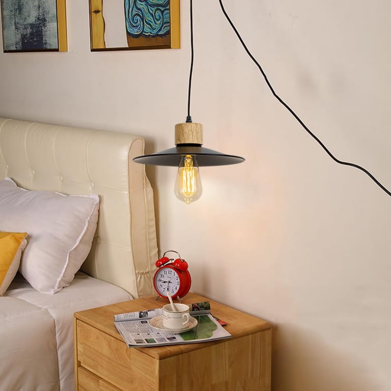 Kiven 6ft Twisted Cord Set With Plug & Dimmer – Brown DIY Lamp Wire For Pendant/Light