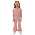 thumbnail image 4 of Girls Clothes Ruched Drawstring Short Sleeve Top and Pants 2 Piece Girls Outfit Summer Clothes 5-6 Years, 4 of 4