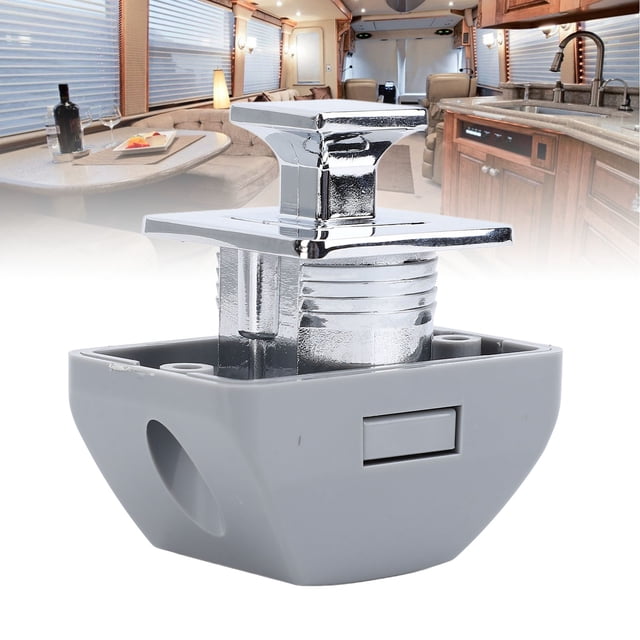 RV Push Cabinet Lock Keyless Metal Push Button Latch Catch for Caravan Yacht Boat Campervan Storage Drawer ABS Metal Construction Durable Easy Install