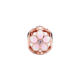 thumbnail image 2 of 925 Sterling Silver Pink Gradient Enamel Flower Charm Bead for Bracelet Charms Bangle Pendant Jewelry, 2 of 2